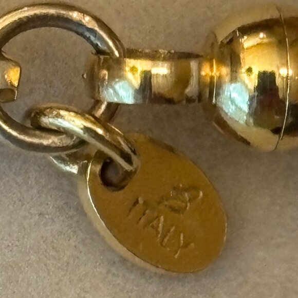 B Italy Bronzo Italia Gold Plated Black Crystal Bracelet - Picture 8 of 11